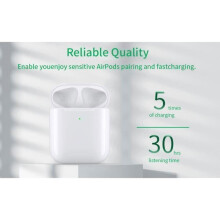 (Bílé) Bezdrátové nabíjecí pouzdro OCEAN pro AirPods 1. a 2. generace –
