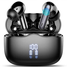 (Černá) Bezdrátová sluchátka Bluetooth 5.4, HiFi stereo s mikrofonem s potlačením šumu