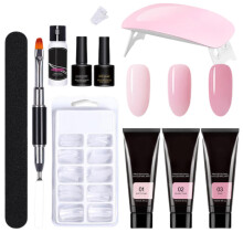 Kit de uñas de gel para uso doméstico, gel de resina seguro y duradero con fácil aplicación.