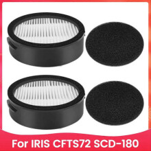 Paquete de 4 filtros compatibles con la aspiradora IRIS CFTS72 SCD 180.