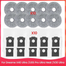 Paquete de 20 paños de limpieza y bolsas para el polvo, compatibles con Dreame X40 Ultra.