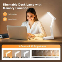 Oplaadbare draadloze, opvouwbare, draagbare LED-tafellamp 6000mAh, 3 kleuren