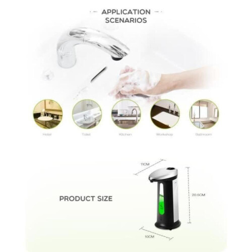 AD - 03 400ml automatisk sæbedispenser med indbygget infrarød smart sensor til 2