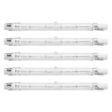 5-pack R7S 118 mm 300 W 230 V, R7S halogeenlamp, dimbaar