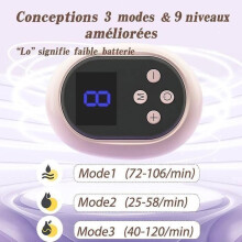 Hands-free elektrická odsávačka mléka, přenosná dvojitá odsávačka mléka, 3 režimy / 9