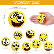 Antistresový míček - 12 emotikonů - 6 cm - polyuretan - unisex - dárek pro domácí použití