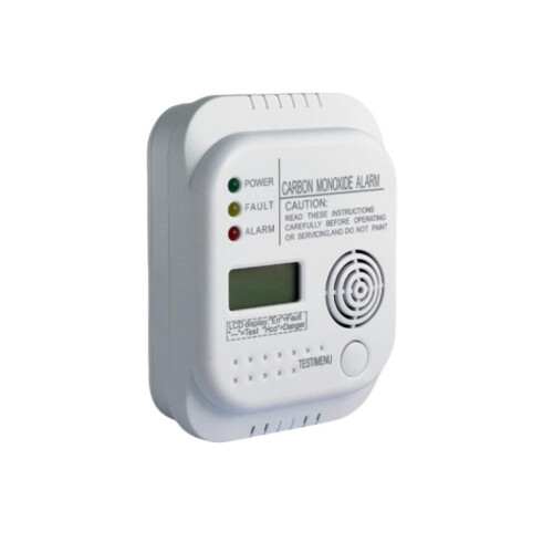 Koolmonoxidemelder, op batterijen, gasmelder met display en