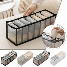 (Black) Underwear Organizer Bag 3 in 1 Bra Socks Drawer Storage Nylon