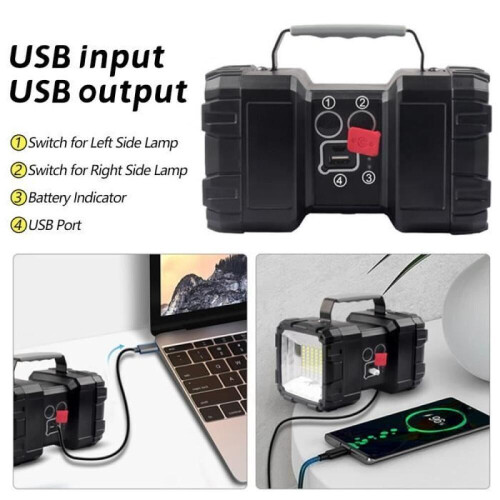 Linterna LED recargable USB ultra potente de 10000 mAh. 1