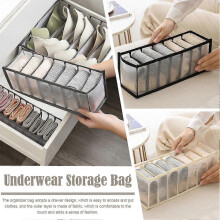 (white) Underwear Organizer Bag 3 in 1 Bra Socks Drawer Storage Nylon