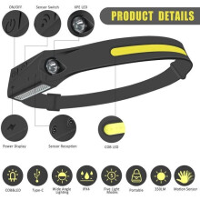 LED-hoofdlamp, zaklamp, USB-oplaadbaar, COB, waterdicht, projector, PR-wandelen
