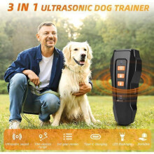 Ultrazvukový potlačovač štěkání psů - 1200 mAh - 3 nastavení rychlosti - dosah 10 metrů