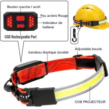 (Červený) LED světlomet se 3 režimy, široký paprsek 230, 1000LM, vodotěsný