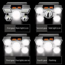 Výkonná LED čelovka - 4 režimy - vodotěsná IPX4 - dobíjecí přes USB - ideální