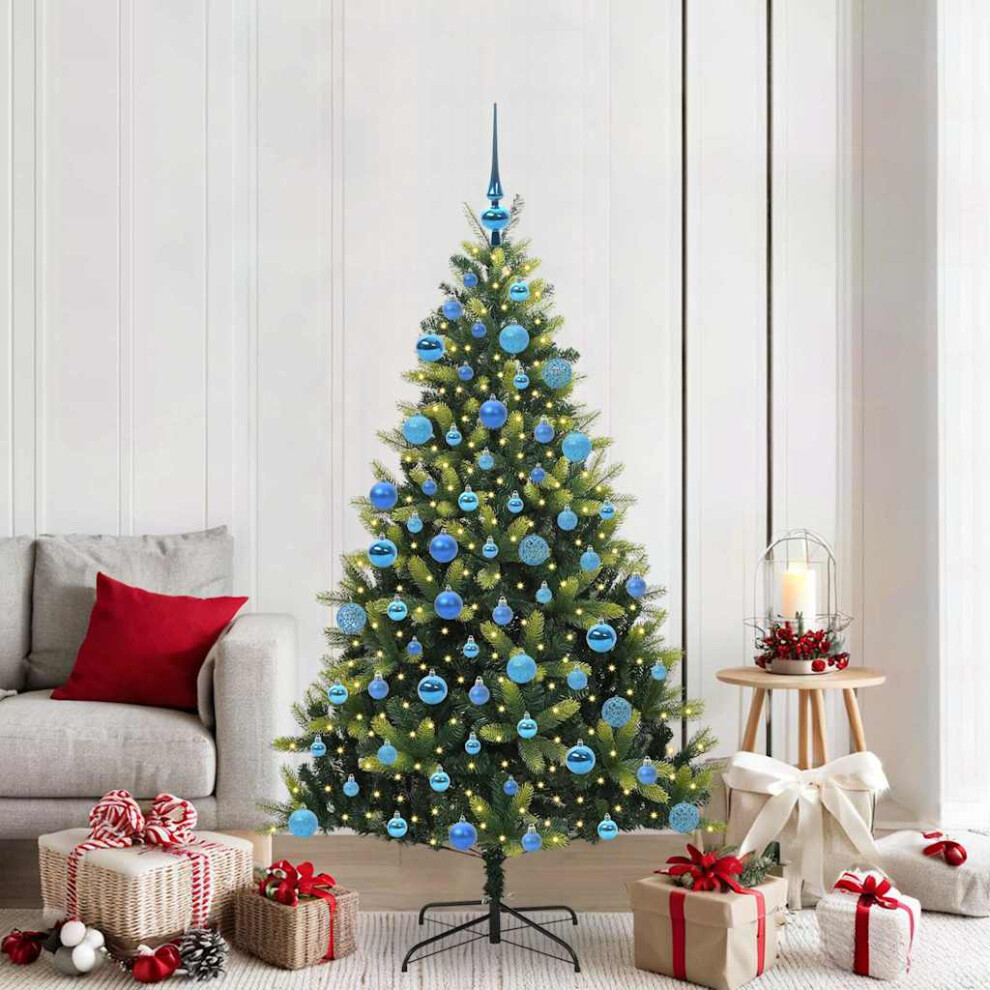 Vidaxl Artificial Hinged Christmas Tree 300 Leds Green 180 Cm
