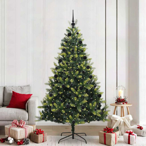 VidaXL vidaXL Artificial Hinged Christmas Tree 300 LEDs Green 210 cm