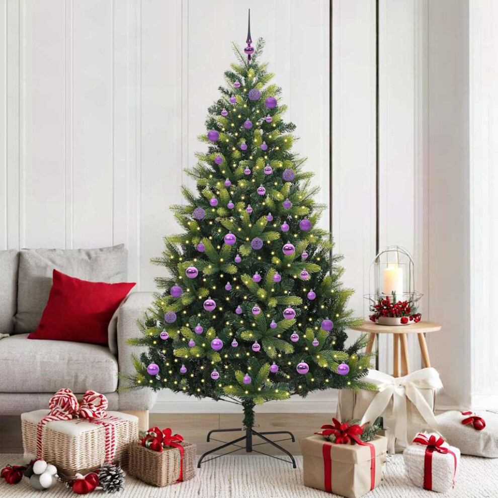 Vidaxl Artificial Hinged Christmas Tree 300 Leds Green 180 Cm