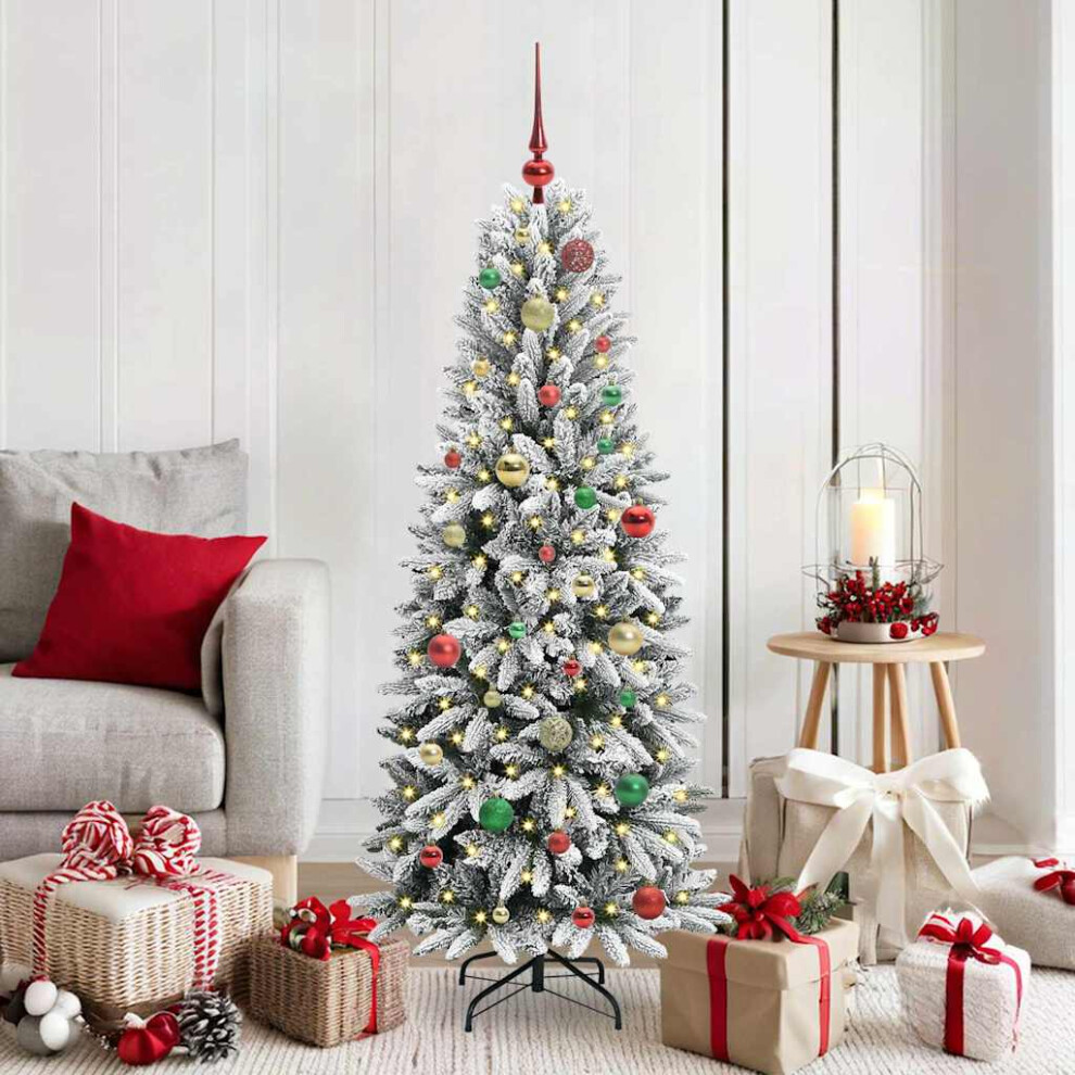 vidaXL Artificial Christmas Tree with 150 LEDs - White - 150 cm - Image 2