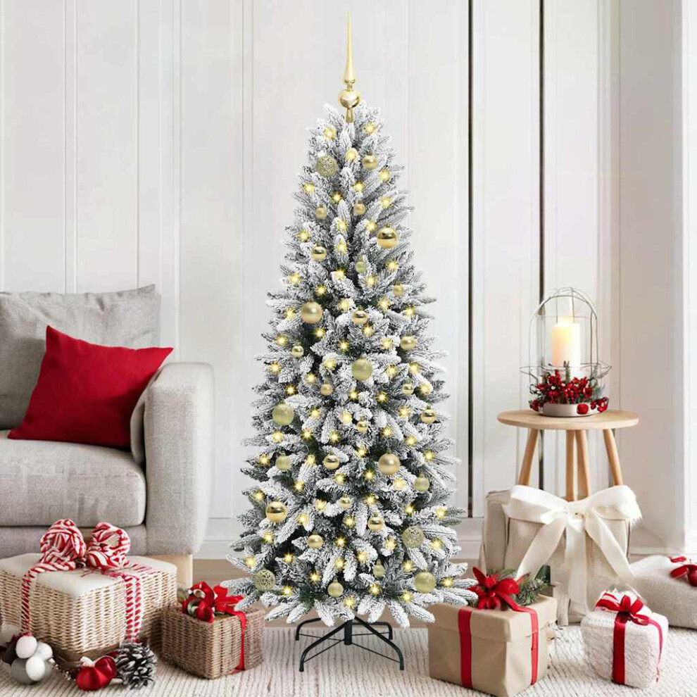 vidaXL Artificial Christmas Tree with 150 LEDs, White, 150 cm - Image 2
