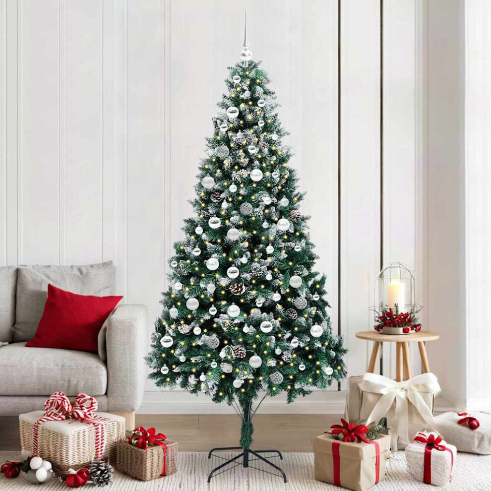 Vidaxl (210 X 120 Cm) Artificial Christmas Tree With Leds&Ball Set Multi Colours Multi Sizes