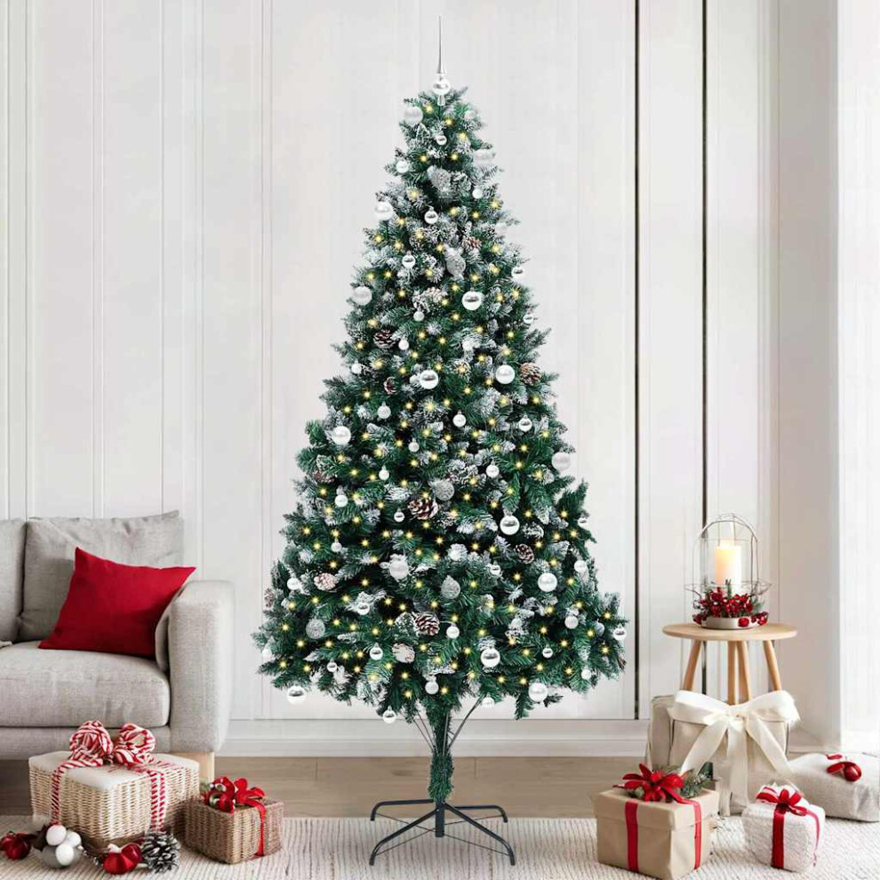 Vidaxl (240 X 130 Cm) Artificial Christmas Tree With Leds&Ball Set Multi Colours Multi Sizes