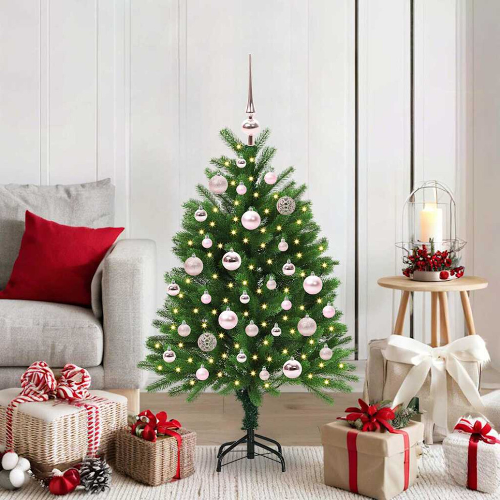 Pre-Lit Baubles Artificial Christmas Tree 4Ft Pink/Green Vidaxl - Image 3