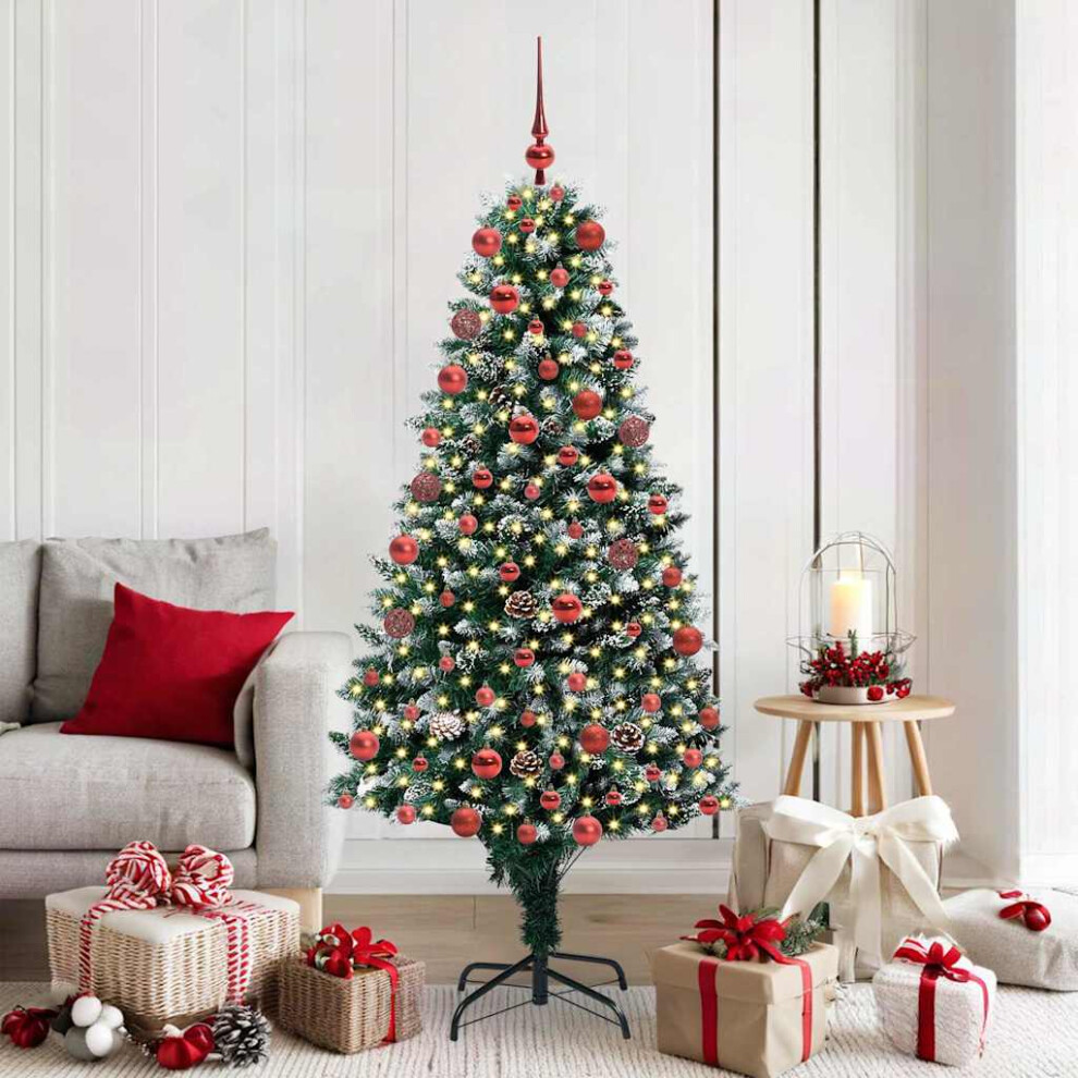 Vidaxl (180 X 100 Cm) Artificial Christmas Tree With Leds&Ball Set Multi Colours Multi Sizes