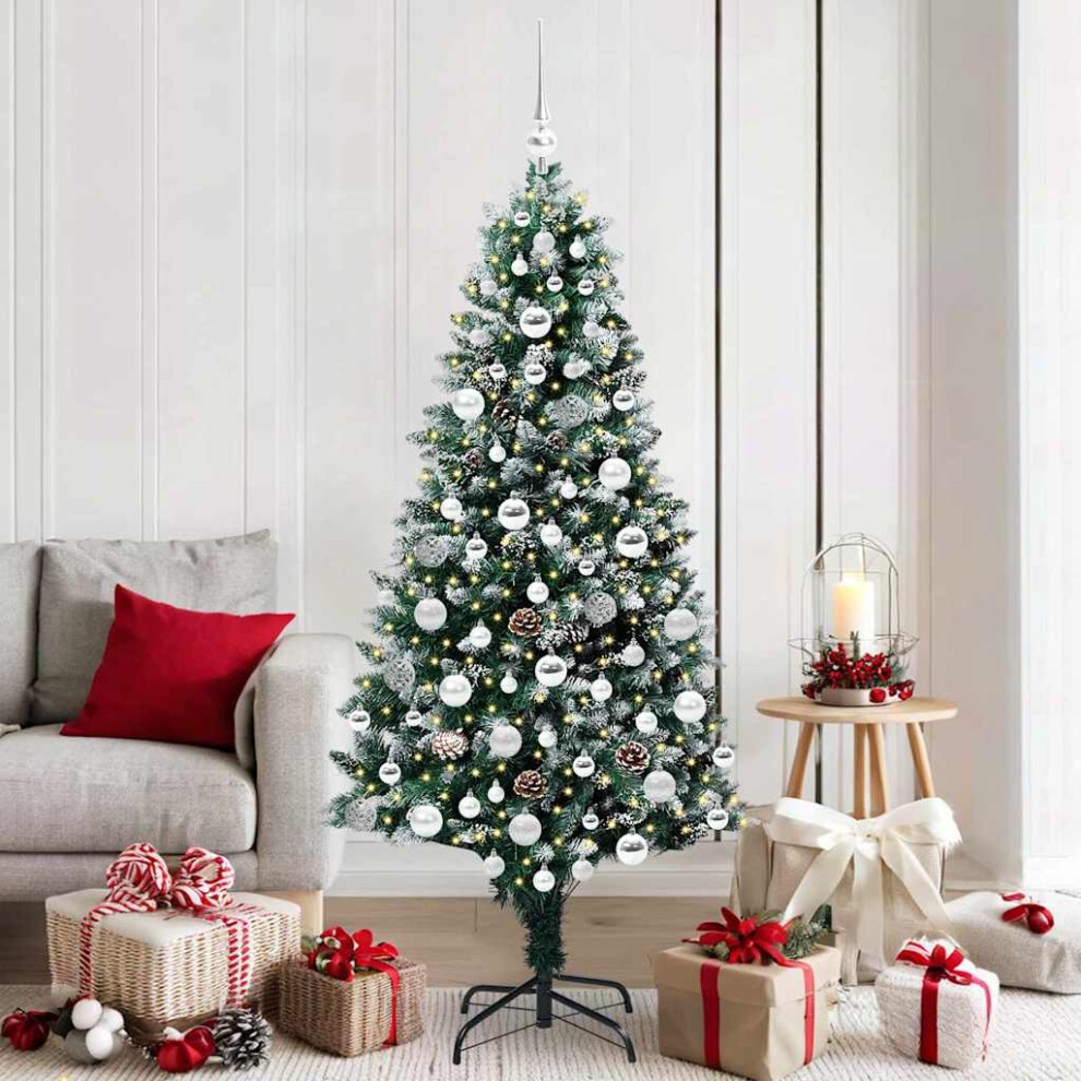 Vidaxl (180 X 100 Cm) Artificial Christmas Tree With Leds&Ball Set Multi Colours Multi Sizes
