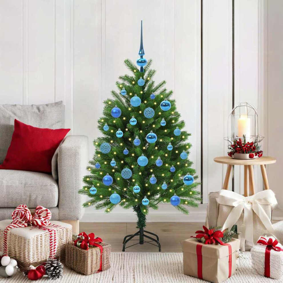 Pre-Lit Baubles Artificial Christmas Tree 4Ft Blue/Green Vidaxl - Image 3