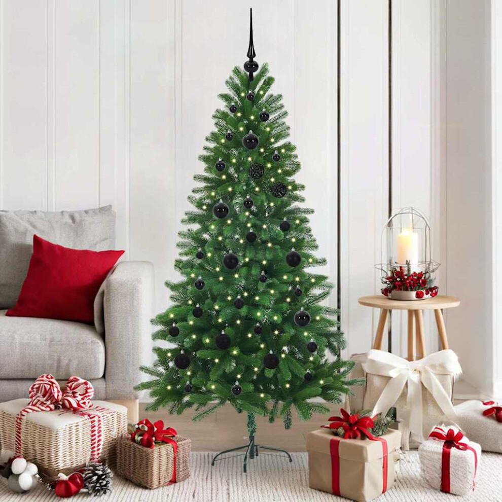 vidaXL Artificial Christmas Tree with 150 LEDs and Stand - Green - 150 cm - Image 3