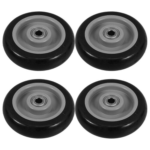 Caster Wheels 5 Inch for Home Use Easy Install Smooth Rolling Utility Cart Wheels 4pcs