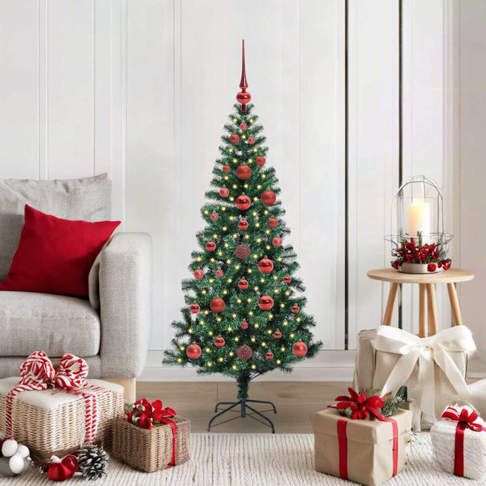 vidaXL Pre-lit Artificial Christmas Tree - 120 cm - Green - PVC and Metal - Image 2