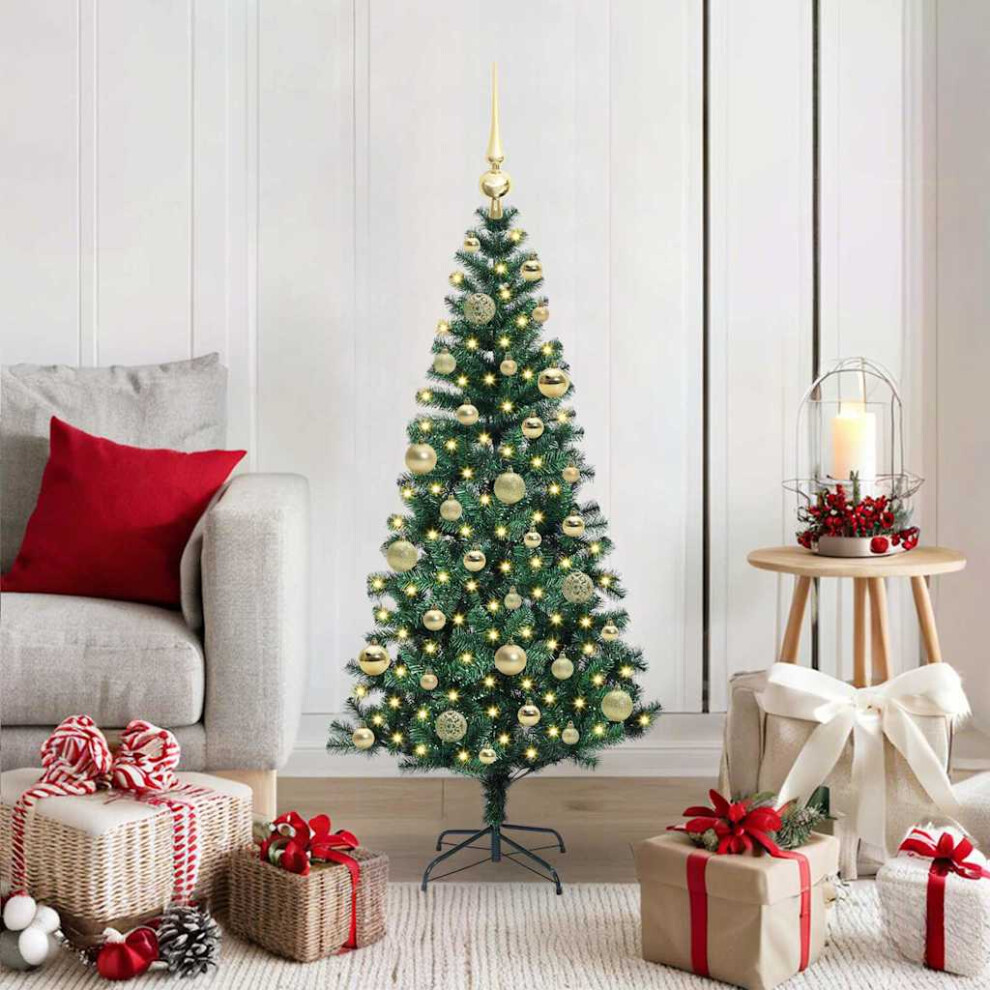 vidaXL Pre-lit Artificial Christmas Tree - 120 cm - Green - PVC and Metal - Image 2