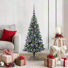 vidaXL Artificial Pre-lit Christmas Tree Green 120 cm PVC and Metal