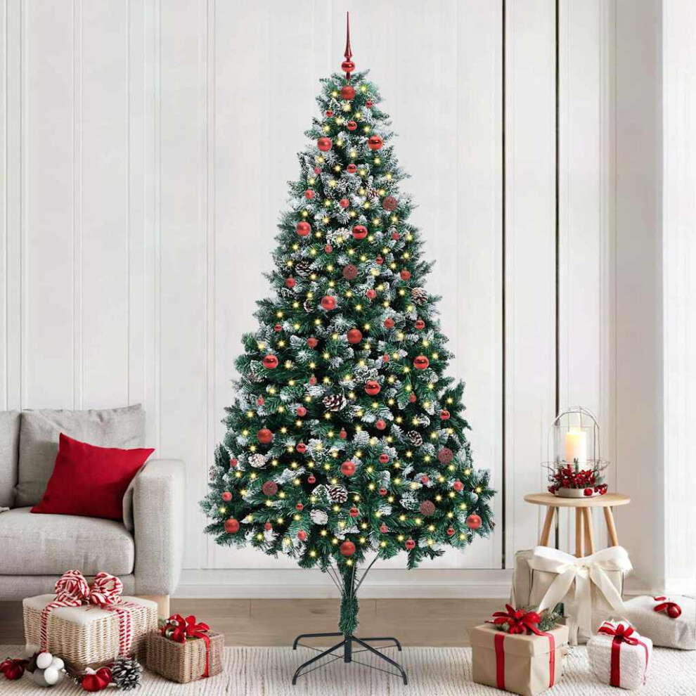 Vidaxl (240 X 130 Cm) Artificial Christmas Tree With Leds&Ball Set Multi Colours Multi Sizes