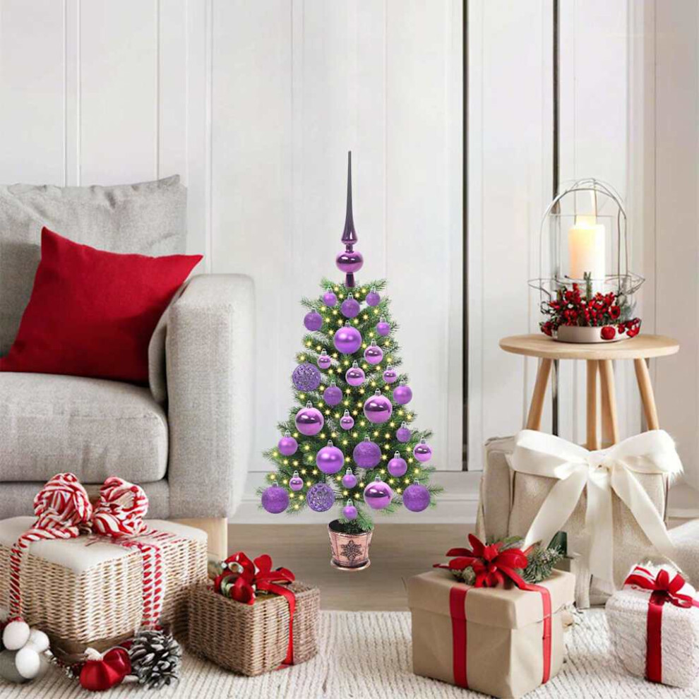 vidaXL Artificial Christmas Tree with 150 LEDs - Green - 65 cm - PE - Image 3