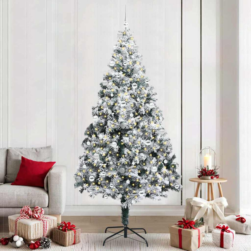 Vidaxl (240 X 150 Cm) Artificial Christmas Tree With Leds&Ball Set Multi Colours Multi Sizes