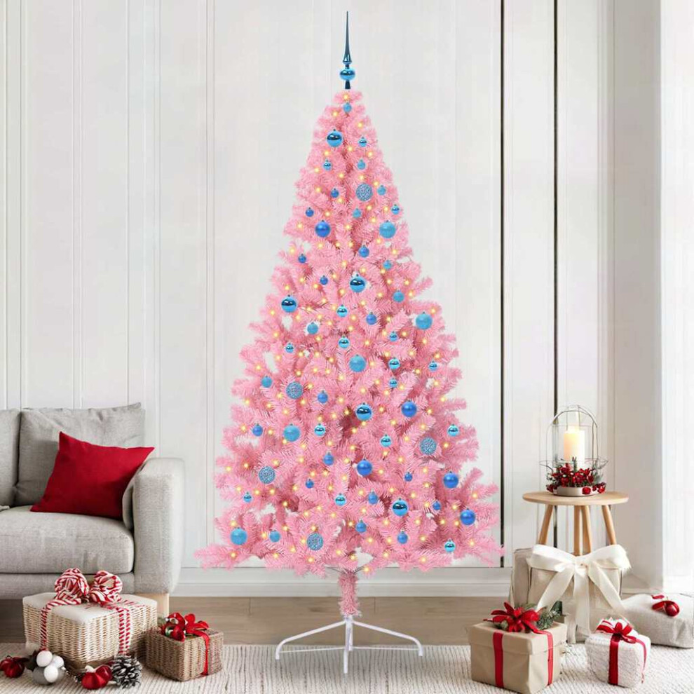 B&Q - Artificial Pre-Lit Christmas Tree With 300 Leds Pink 240 Cm Pvc - Image 3
