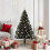 VidaXL vidaXL Artificial Pre-lit Christmas Tree Black 150 cm PVC 1