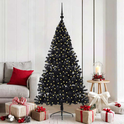 VidaXL vidaXL Artificial Pre-lit Christmas Tree Black 180 cm PVC