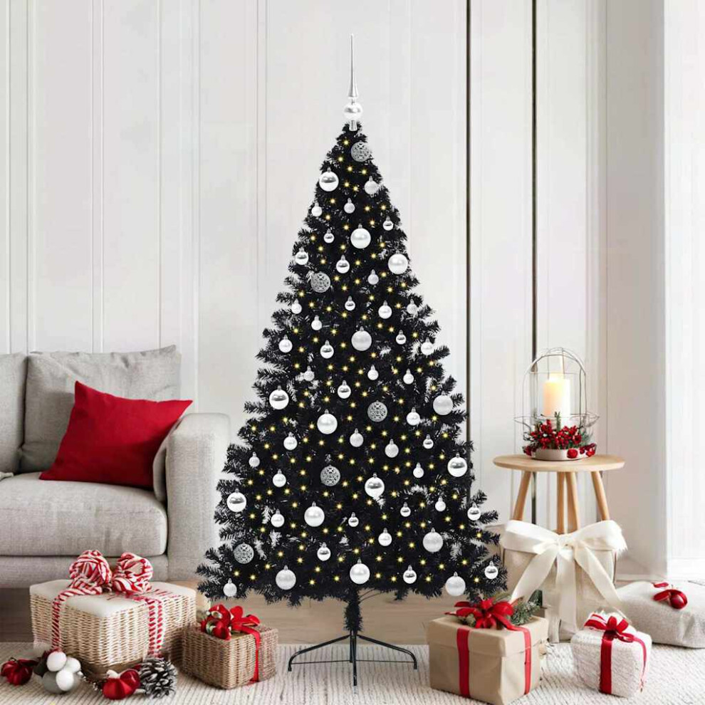 B&Q -  Artificial Pre-Lit Christmas Tree Black 180 Cm Pvc - Image 3