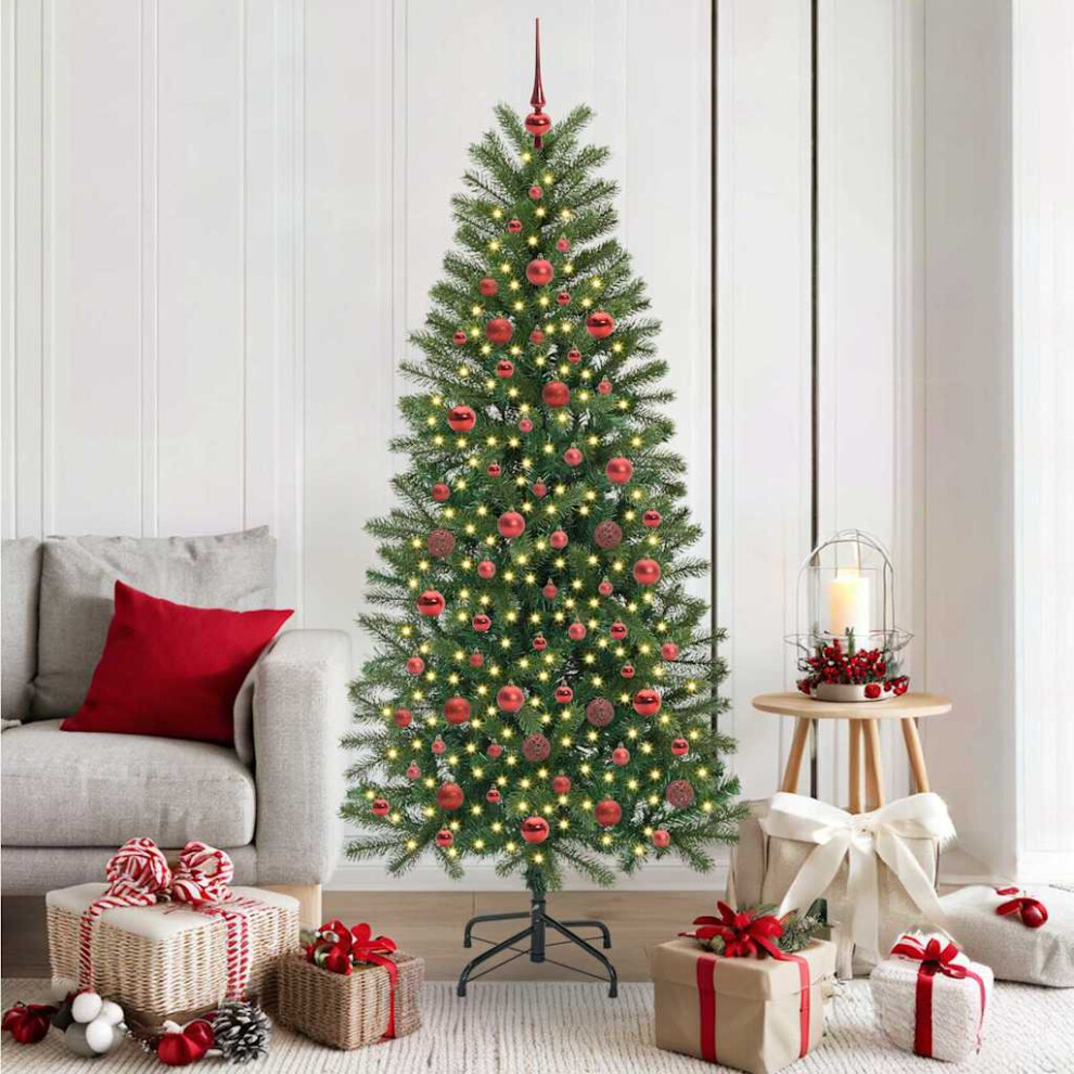 Vidaxl (180 Cm) Artificial Christmas Tree With Stand Green Pe And Pvc Decoration Indoor