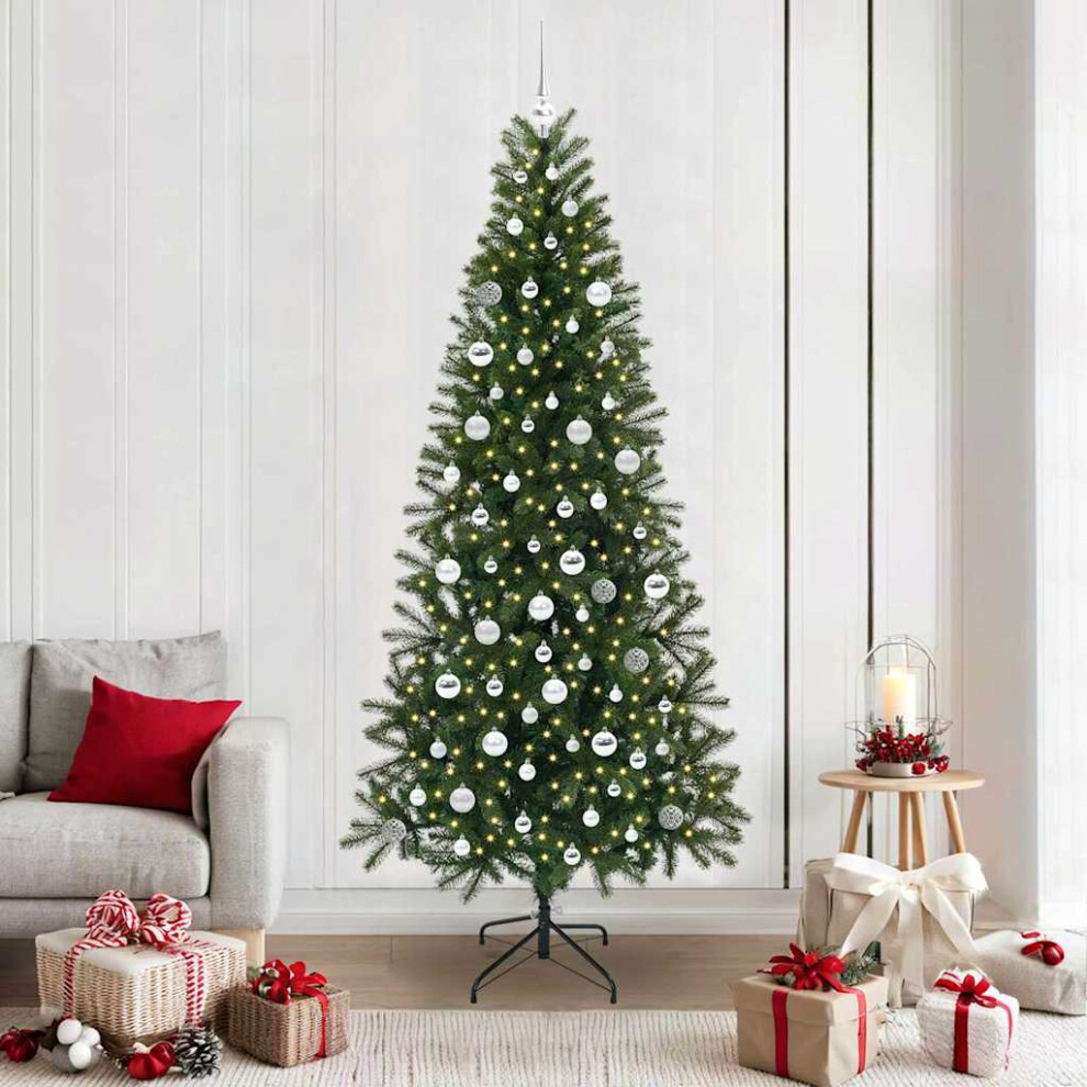 Vidaxl (210 Cm) Artificial Christmas Tree With Stand Green Pe And Pvc Decoration Indoor