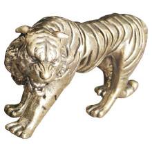 Brass Tiger Figurine Retro Design Vintage Sculpture Ornament for Office and Home Desktop Decoration