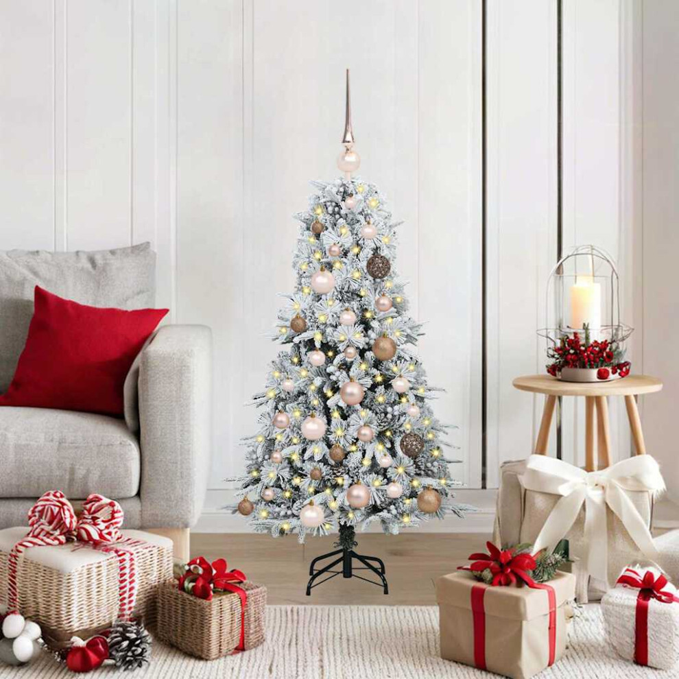 Vidaxl Artificial Hinged Christmas Tree White 120 Cm Pe And Pvc