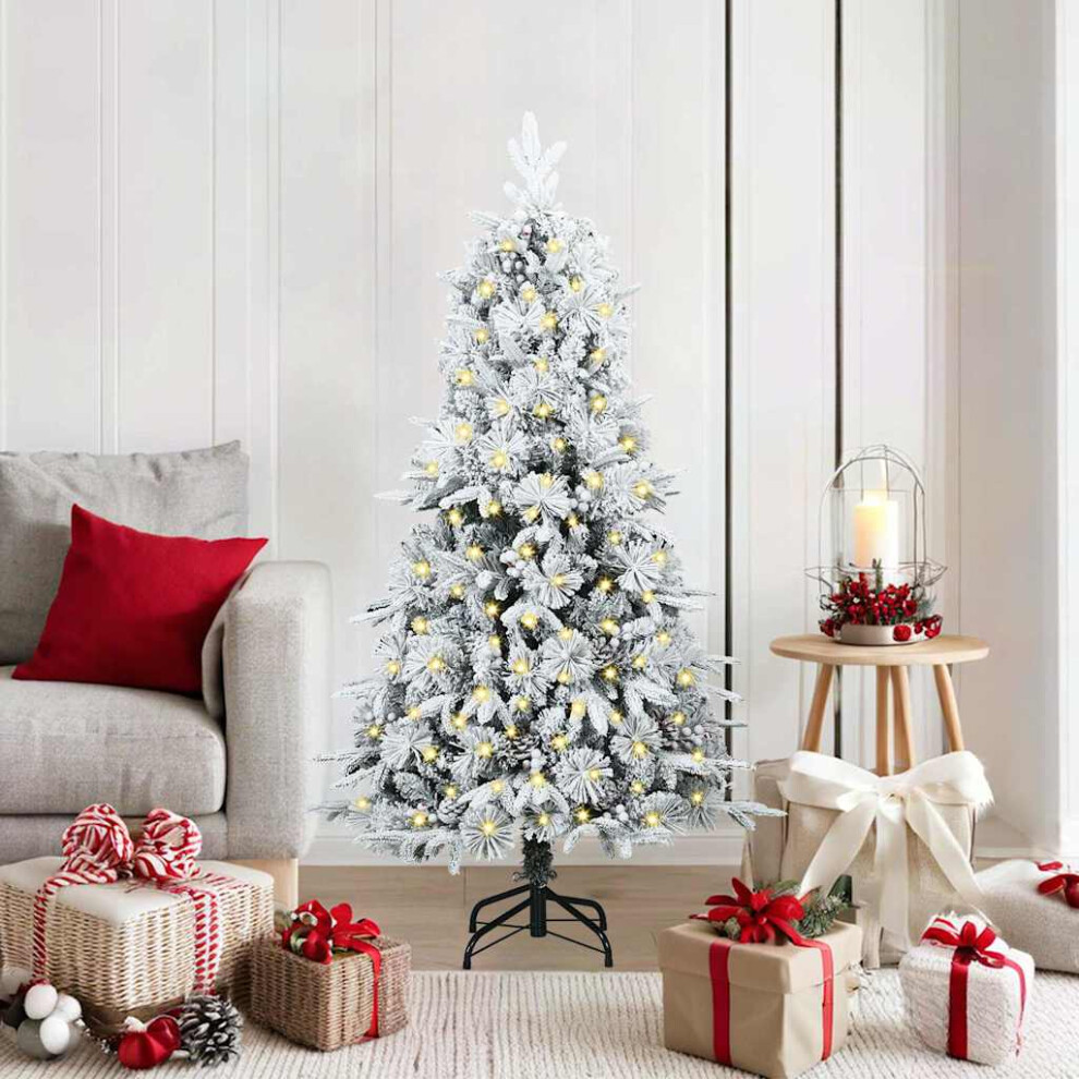 Vidaxl Artificial Hinged Christmas Tree White 150 Cm Pe And Pvc
