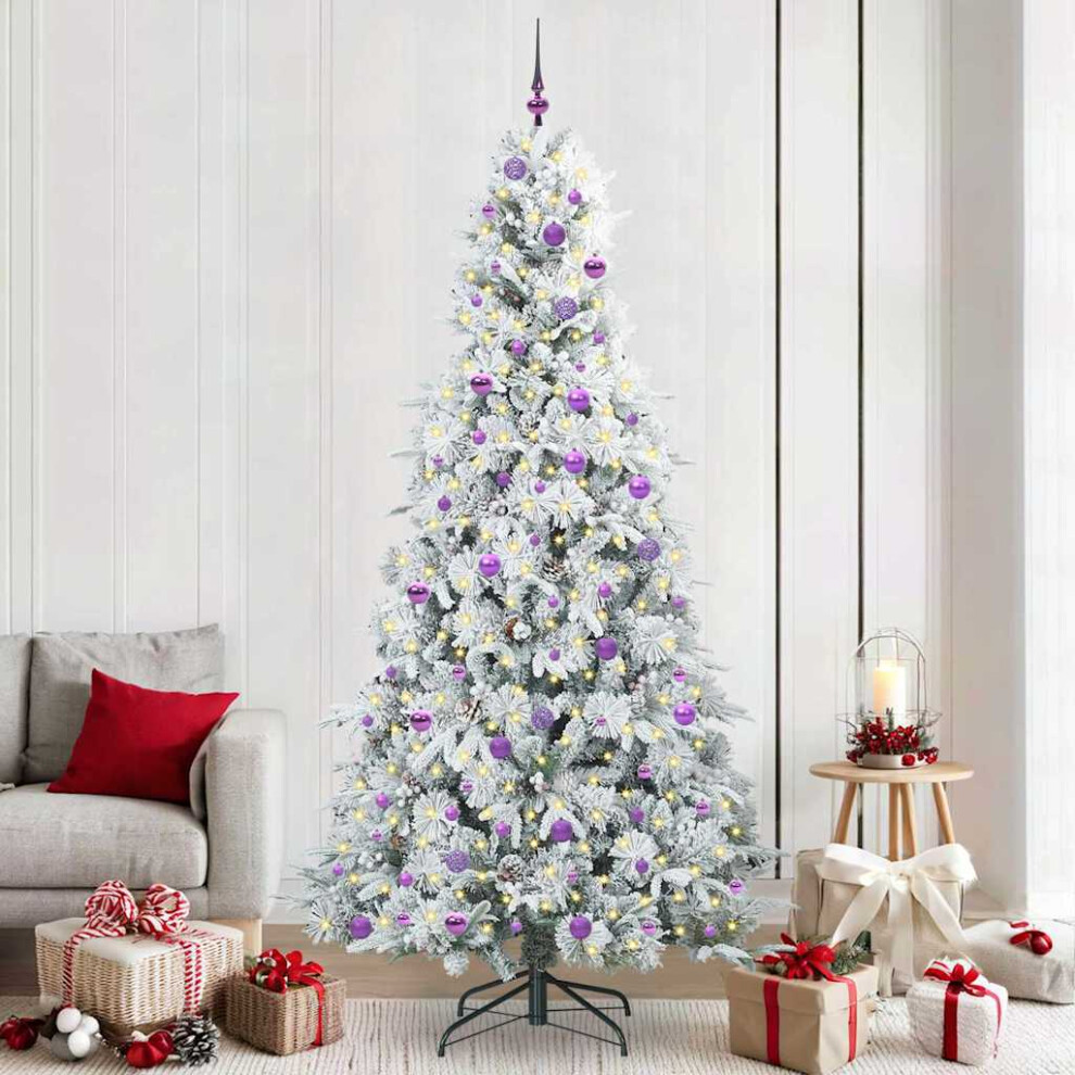 Vidaxl Artificial Hinged Christmas Tree White 240 Cm Pe And Pvc