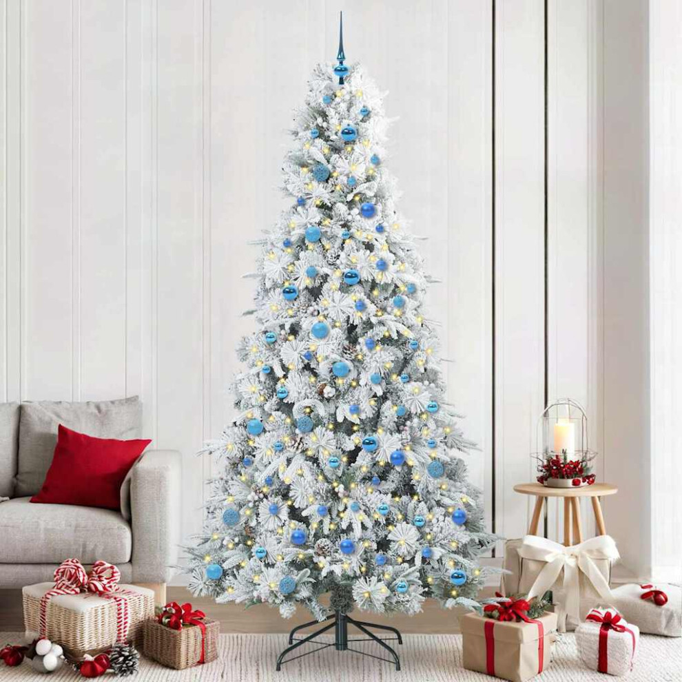 Vidaxl Artificial Hinged Christmas Tree White 240 Cm Pe And Pvc