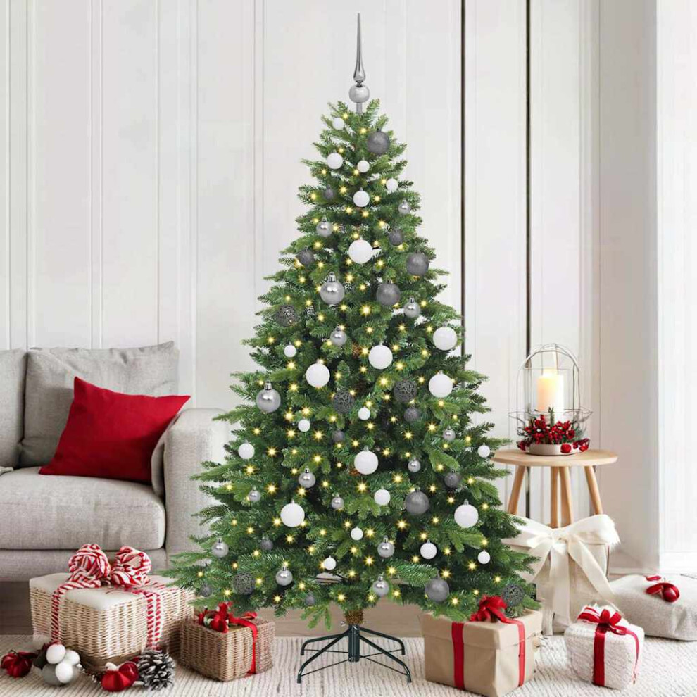 Vidaxl (Green, 180 Cm) Artificial Christmas Tree With Stand Pe And Pvc Decor Modern Ornament