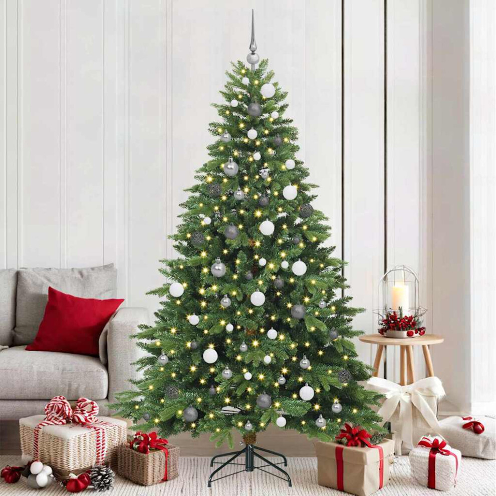 Vidaxl (Green, 210 Cm) Artificial Christmas Tree With Stand Pe And Pvc Decor Modern Ornament
